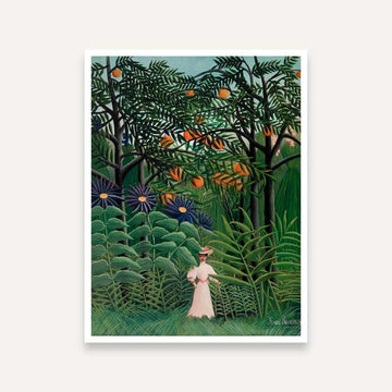 Tropical Forest Nature Painting for Living Room | Henri Rousseau Jungle Wall Art Print 4 :5 Vertical Premium Wall Art Canvas by MeriDeewar
