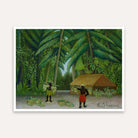 Tropical Forest Painting for Living Room | Henri Rousseau Banana Harvest Wall Art Print 4 : 3 Horizontal Premium Wall Art Canvas by MeriDeewar