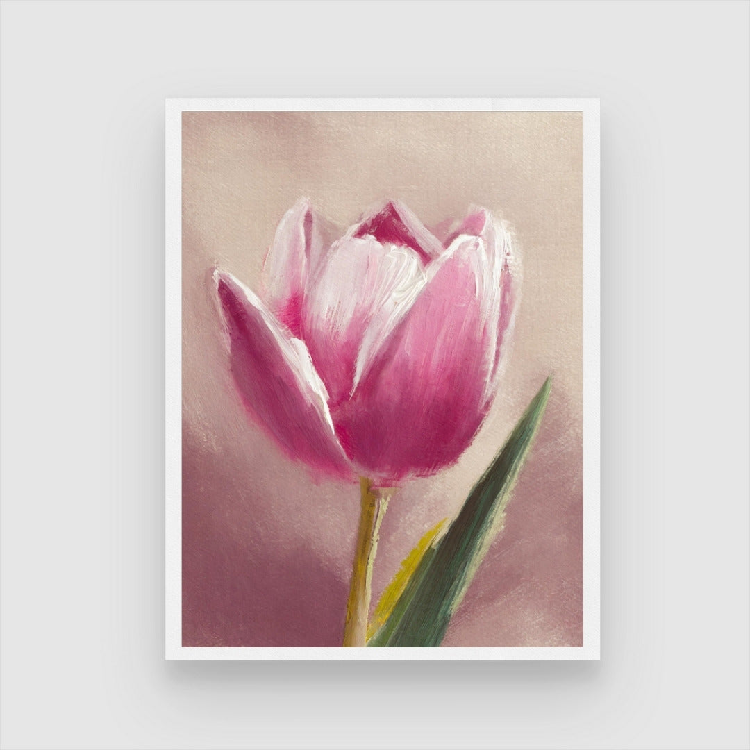 Tulip Flower Abstract Painting - Modern Wall Art for Home 3 : 4 Vertical New Premium Wall Art Canvas by MeriDeewar