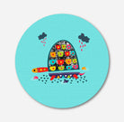Turtle Pond Painting Circular Canvas Frame Circular Canvas Frame Premium Wall Art Canvas by MeriDeewar