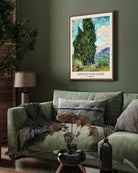 Two Cypresses Painting by Vincent van Gogh 3 : 4 Vertical New Premium Wall Art Canvas by MeriDeewar