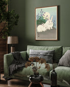 Two Rabbits by Ohara Koson 3 : 4 Vertical New Premium Wall Art Canvas by MeriDeewar