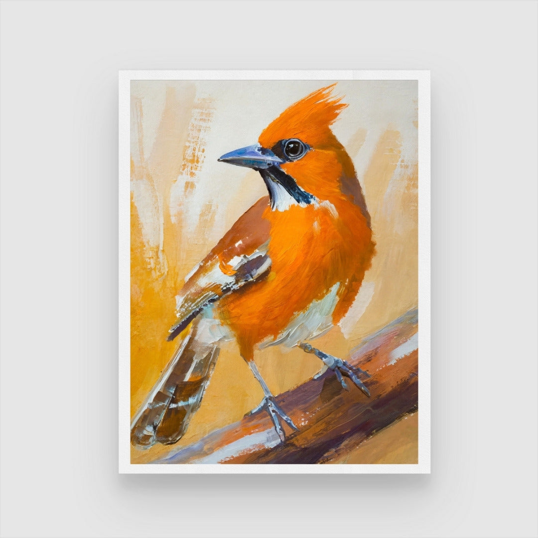 Unique Jay Bird Art - Abstract Painting for Wall Decor 3 : 4 Vertical New Premium Wall Art Canvas by MeriDeewar