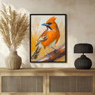 Unique Jay Bird Art - Abstract Painting for Wall Decor 3 : 4 Vertical New Premium Wall Art Canvas by MeriDeewar