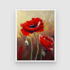 Unique Poppy Flower Abstract Painting – Modern Wall Art 3 : 4 Vertical New Premium Wall Art Canvas by MeriDeewar