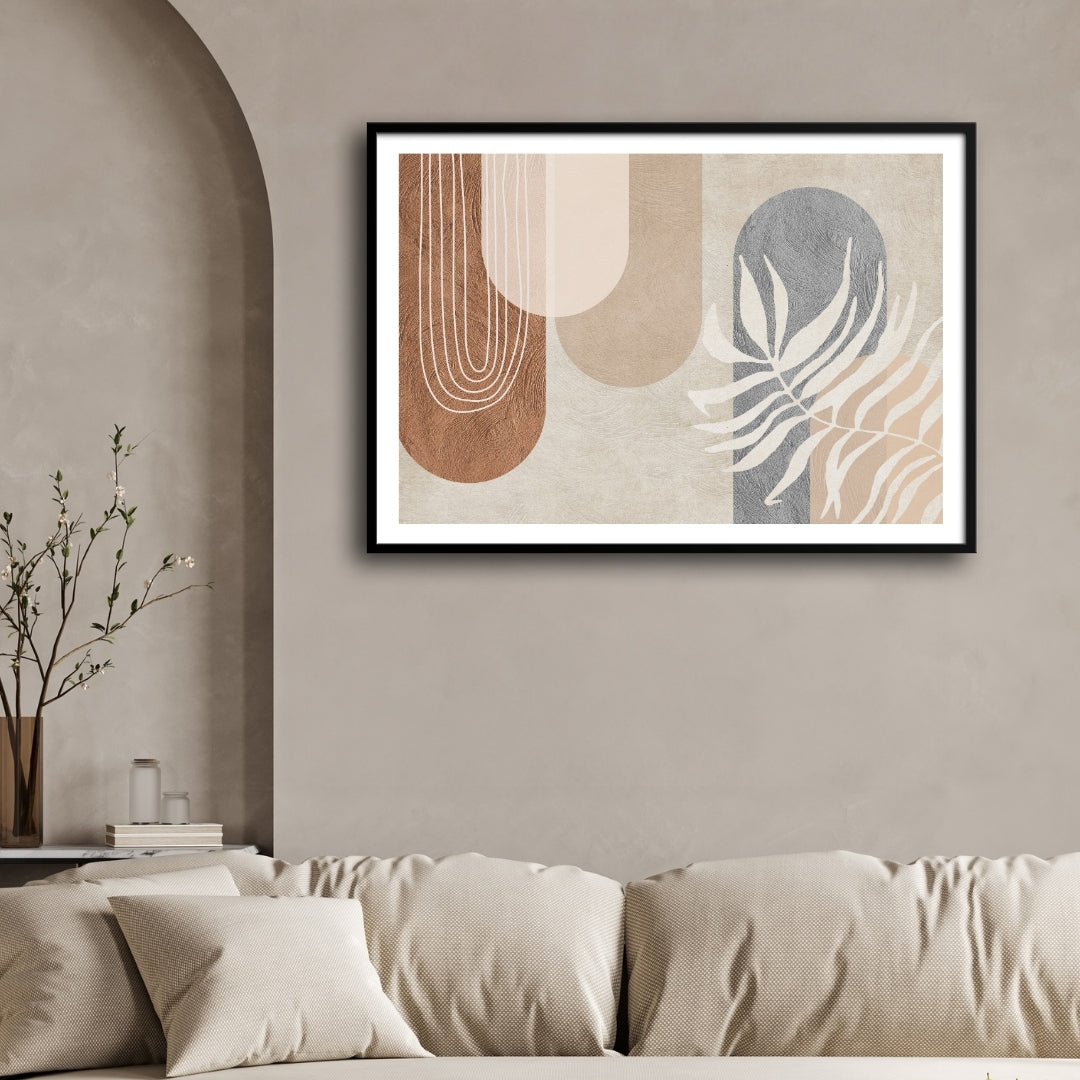 Urban Bloom Abstract Wall Art | Modern Botanical Canvas Print India 2 : 3 Horizontal Premium Wall Art Canvas by MeriDeewar
