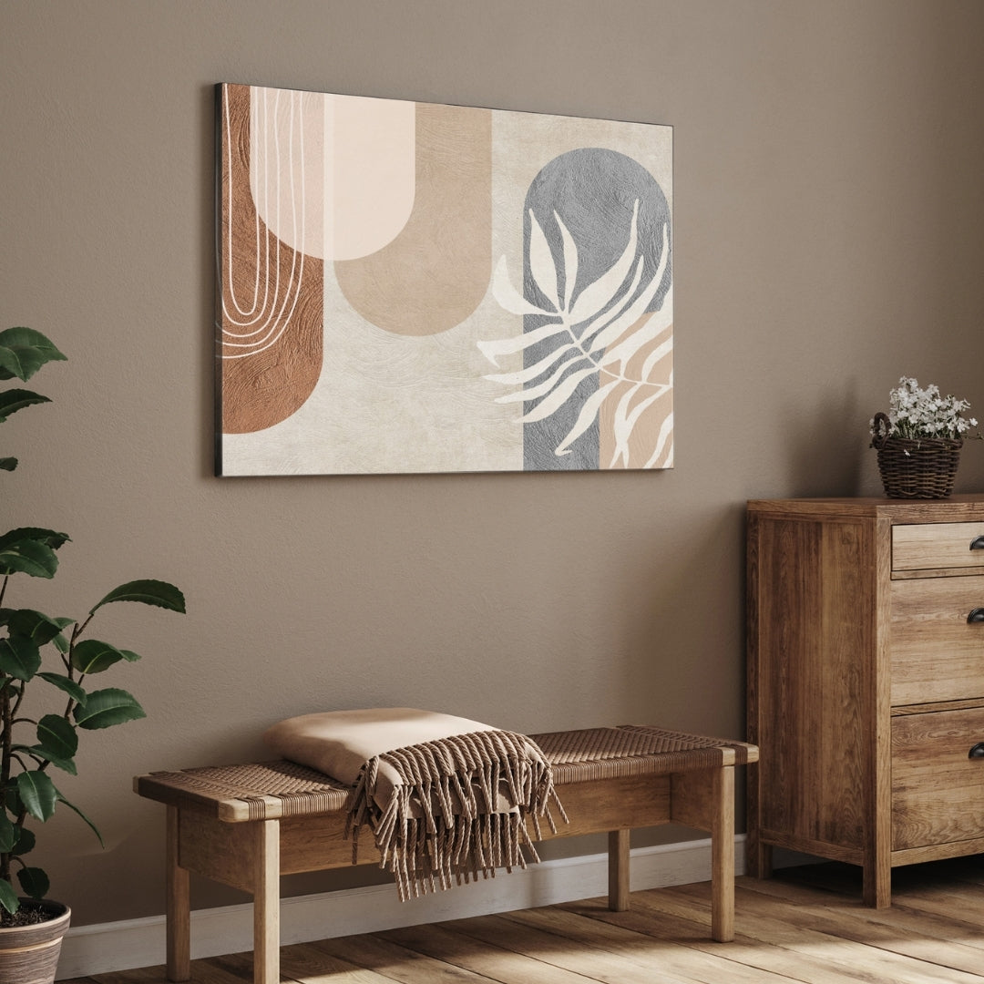 Urban Bloom Abstract Wall Art | Modern Botanical Canvas Print India 2 : 3 Horizontal Premium Wall Art Canvas by MeriDeewar