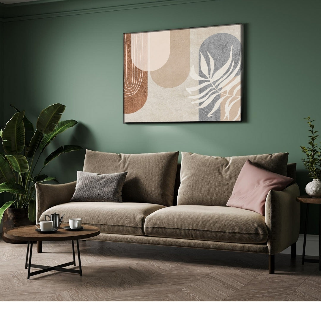 Urban Bloom Abstract Wall Art | Modern Botanical Canvas Print India 2 : 3 Horizontal Premium Wall Art Canvas by MeriDeewar