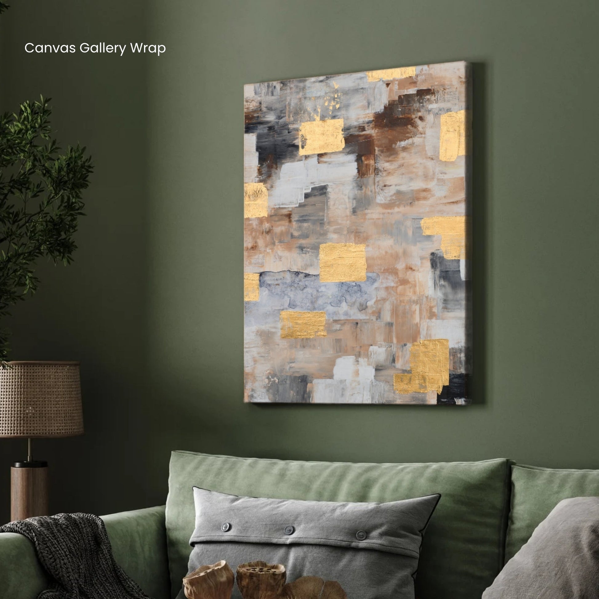 Urban Elegance – Contemporary Neutral Abstract 2 : 3 Vertical Premium Wall Art Canvas by MeriDeewar