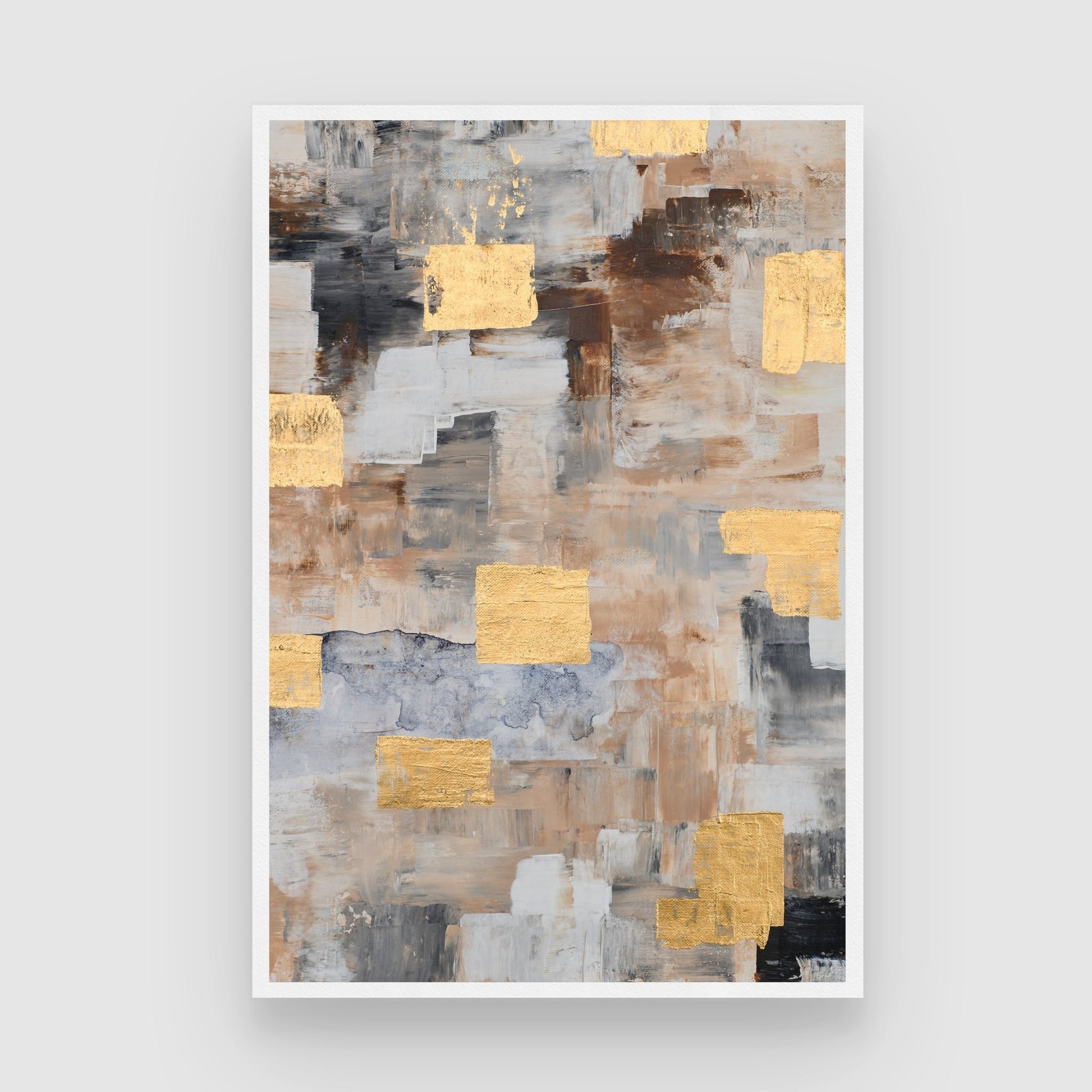 Urban Elegance – Contemporary Neutral Abstract 2 : 3 Vertical Premium Wall Art Canvas by MeriDeewar