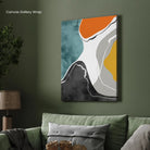 Urban Flow – Modern Abstract Canvas Painting in Teal, Mustard & Charcoal Tones 2 : 3 Vertical Premium Wall Art Canvas by MeriDeewar