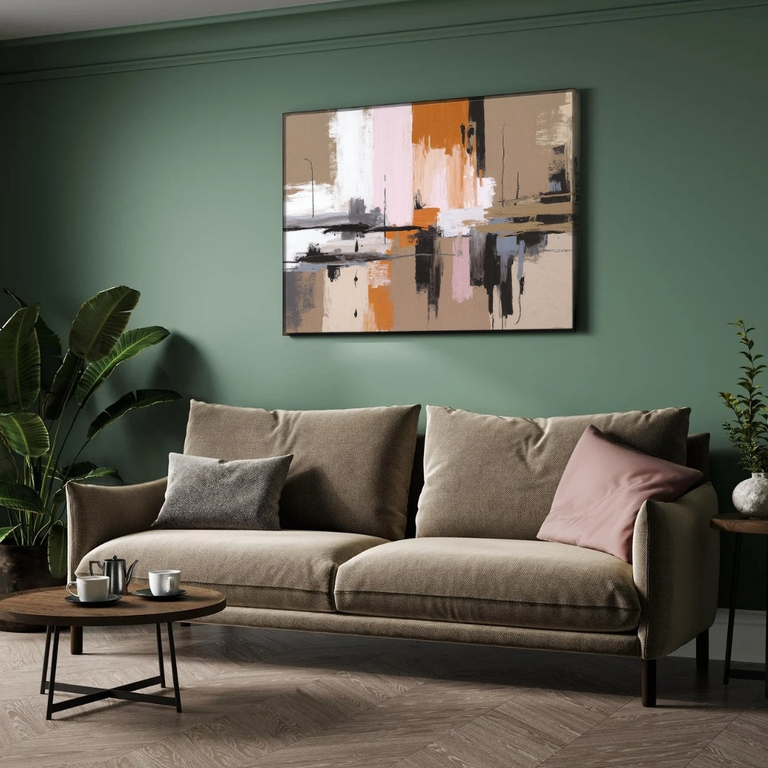 Urban Harmony — Contemporary Abstract Canvas Wall Art 2 : 3 Horizontal Premium Wall Art Canvas by MeriDeewar