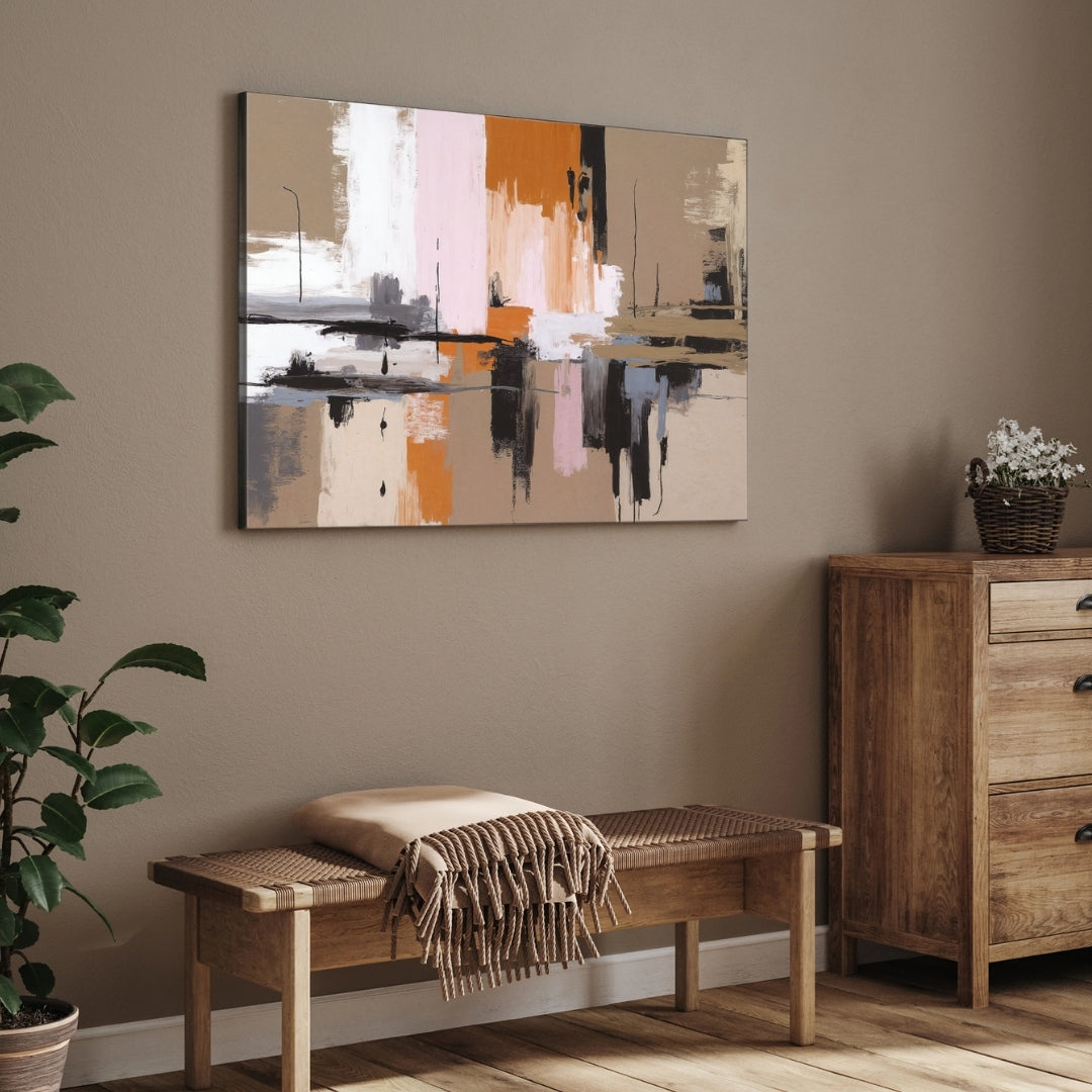 Urban Harmony — Contemporary Abstract Canvas Wall Art 2 : 3 Horizontal Premium Wall Art Canvas by MeriDeewar