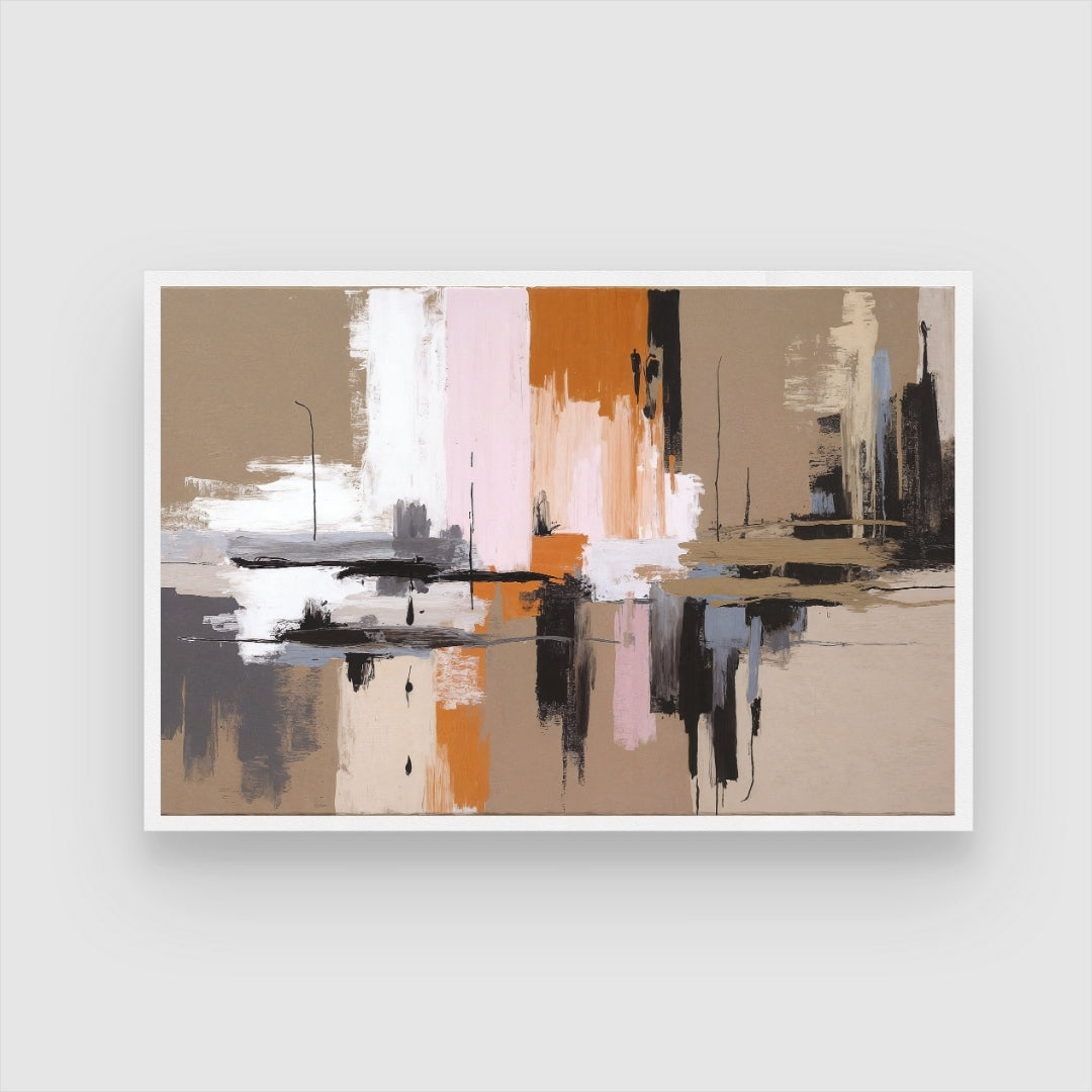 Urban Harmony — Contemporary Abstract Canvas Wall Art 2 : 3 Horizontal Premium Wall Art Canvas by MeriDeewar