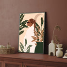 Urban Jungle – Modern Woman with Plants Wall Art Print 2 : 3 Vertical Premium Wall Art Canvas by MeriDeewar
