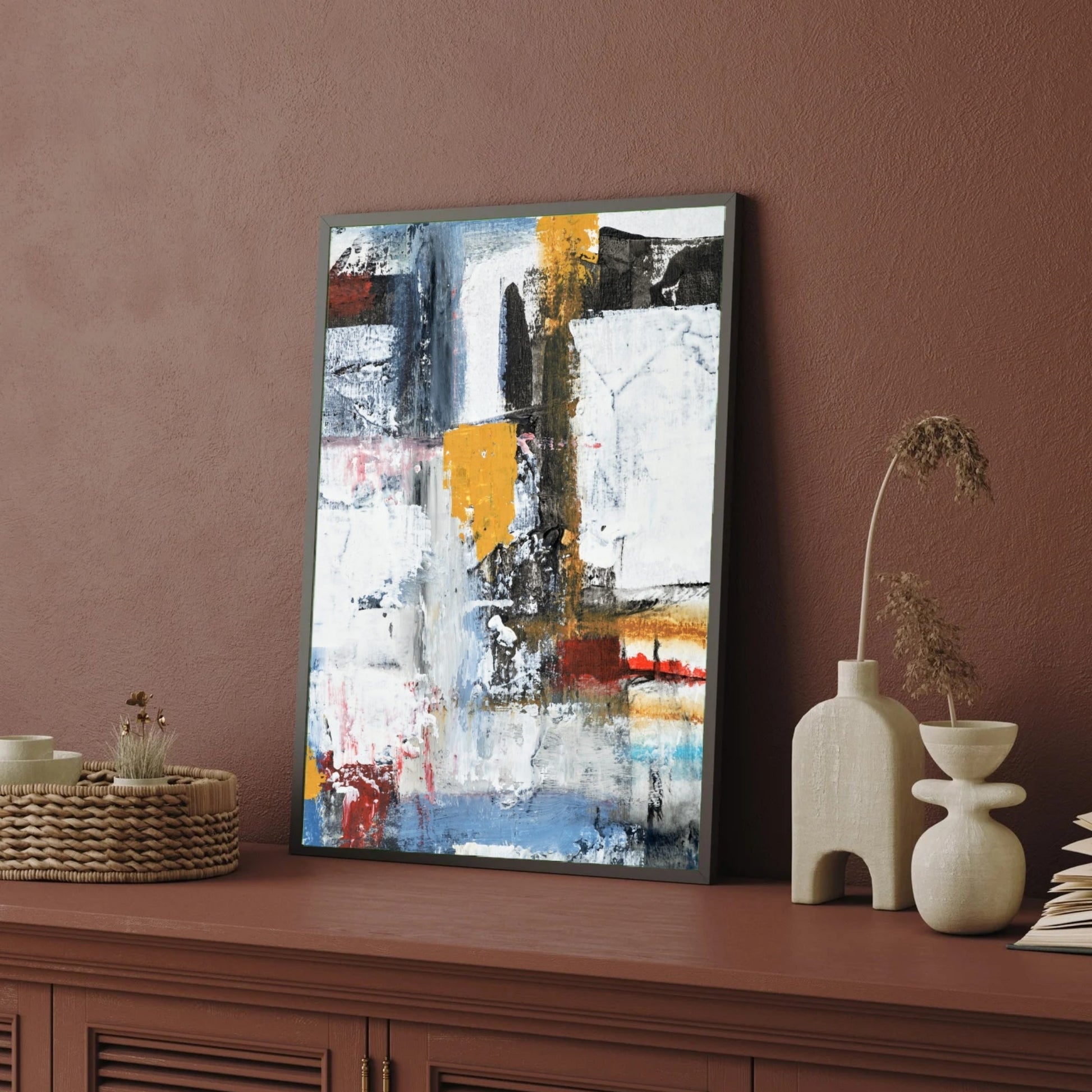 Urban Rhythm – Modern Abstract Canvas Art 2 : 3 Vertical Premium Wall Art Canvas by MeriDeewar