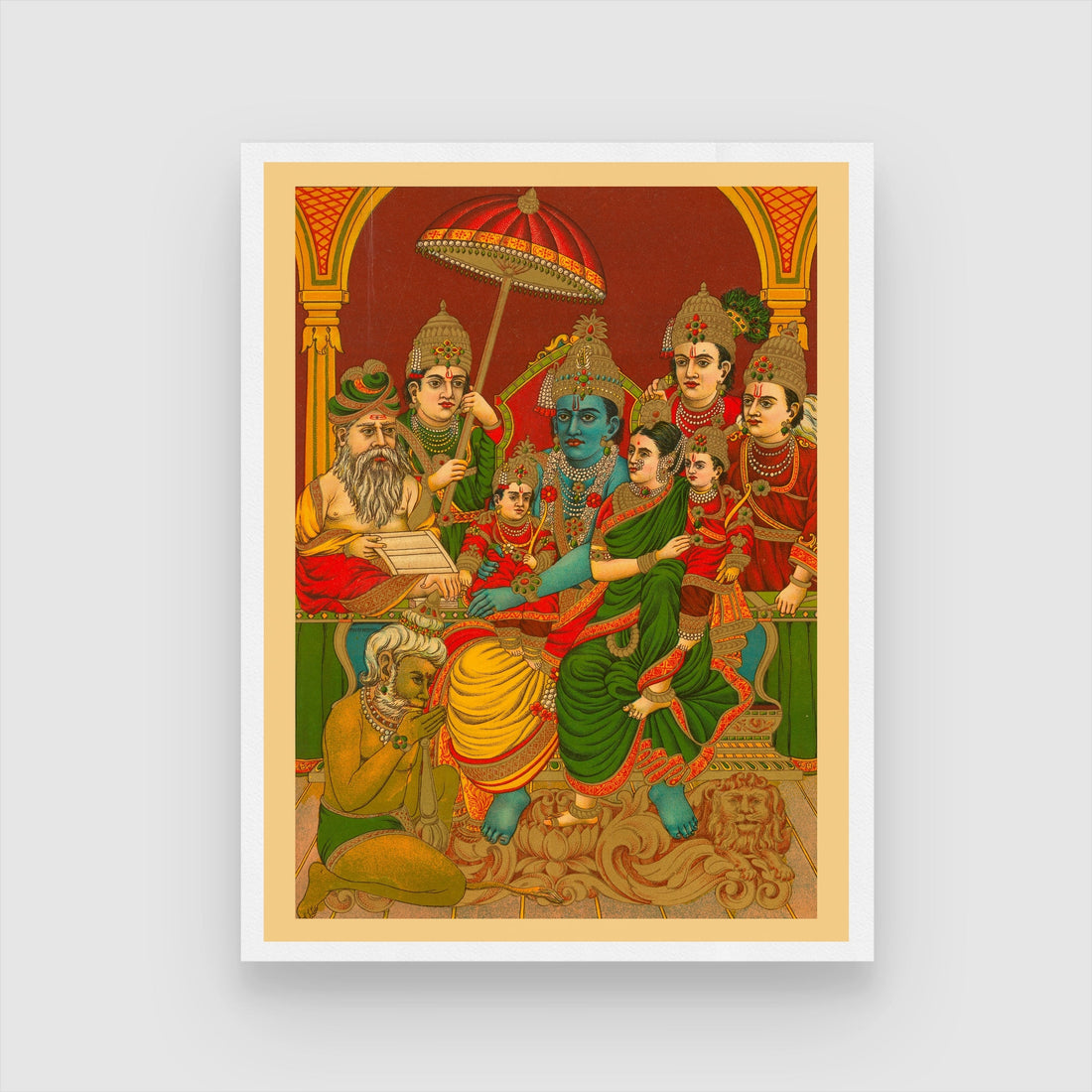 Uttara Rama Charitra The Assembly Of Rama 3 : 4 Vertical New Premium Wall Art Canvas by MeriDeewar