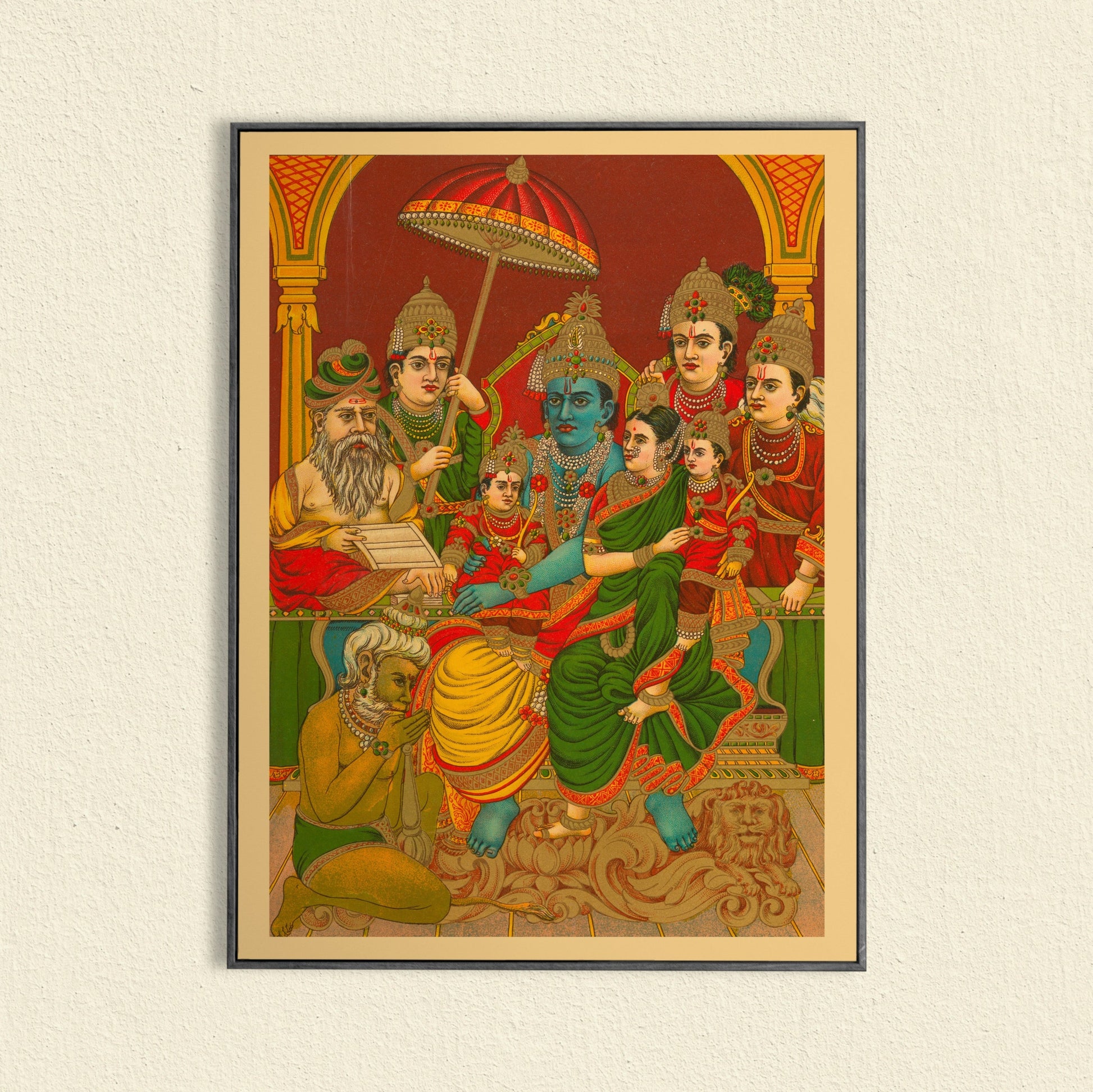Uttara Rama Charitra The Assembly Of Rama 3 : 4 Vertical New Premium Wall Art Canvas by MeriDeewar