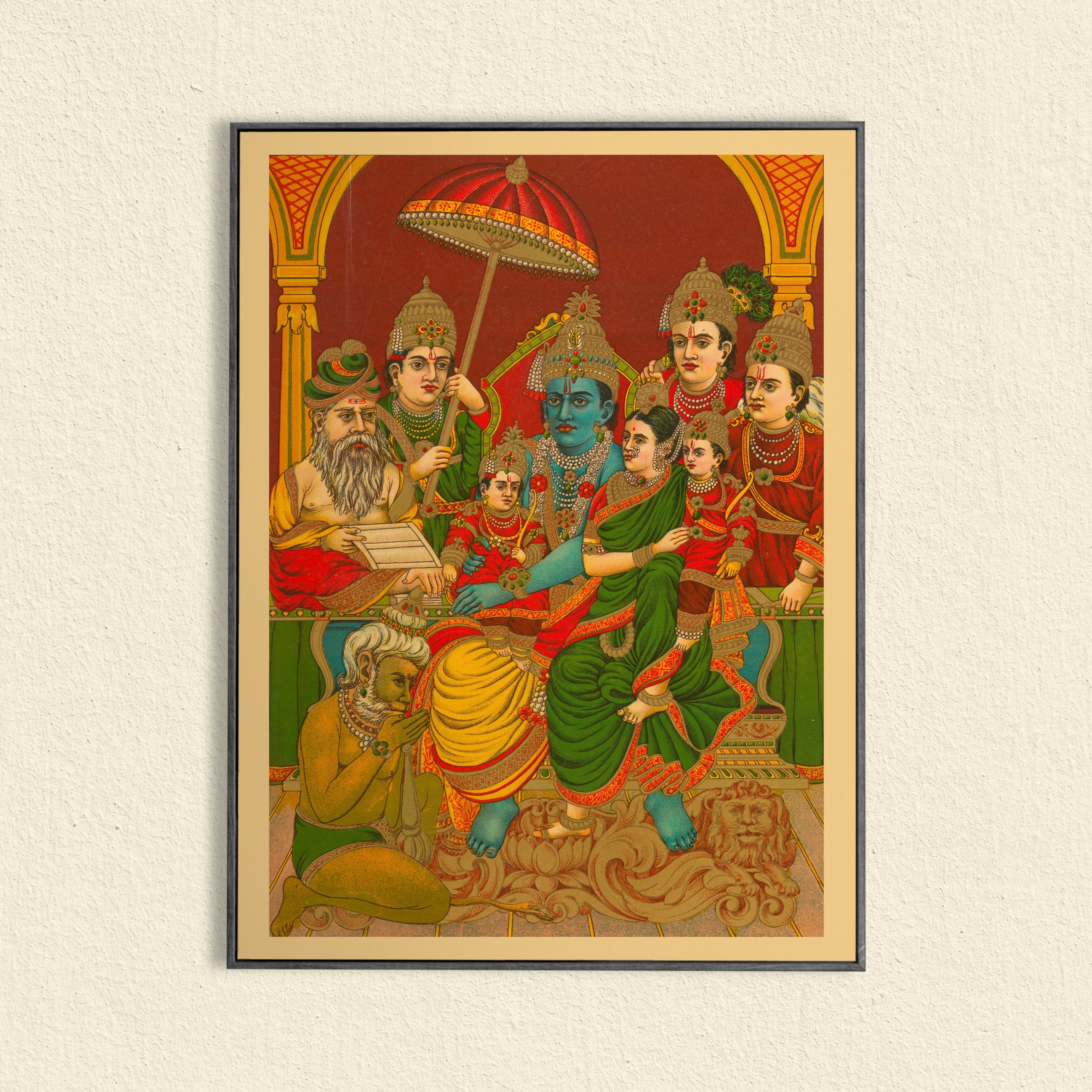 Uttara Rama Charitra The Assembly Of Rama 3 : 4 Vertical New Premium Wall Art Canvas by MeriDeewar