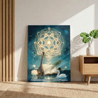 Vagdevi | Sacred Saraswati Yantra & Shloka Vertical Canvas WallArt Curate Premium Wall Art Canvas by MeriDeewar