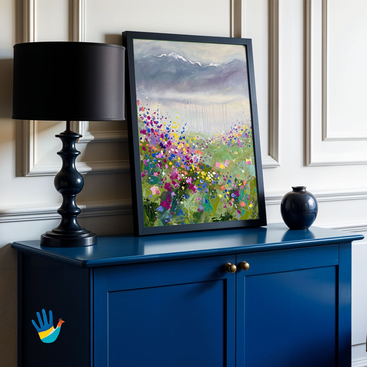 Valley of Flowers | Himalayan Meadow Abstract Art 3 : 4 Vertical Premium Wall Art Canvas by MeriDeewar