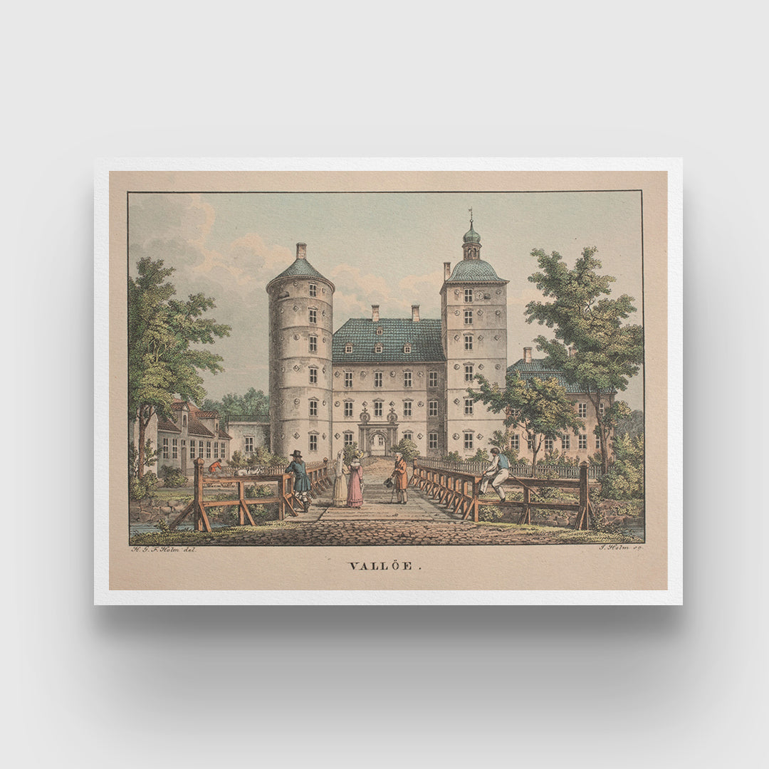 Vallø Slot Painting by Heinrich Gustav Ferdinand Holm 3 : 4 Horizontal New Premium Wall Art Canvas by MeriDeewar