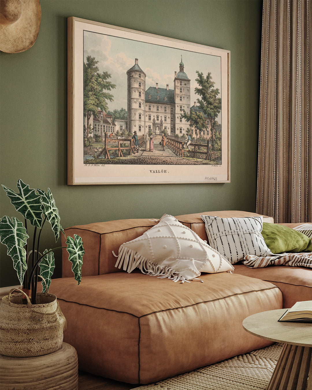 Vallø Slot Painting by Heinrich Gustav Ferdinand Holm 3 : 4 Horizontal New Premium Wall Art Canvas by MeriDeewar