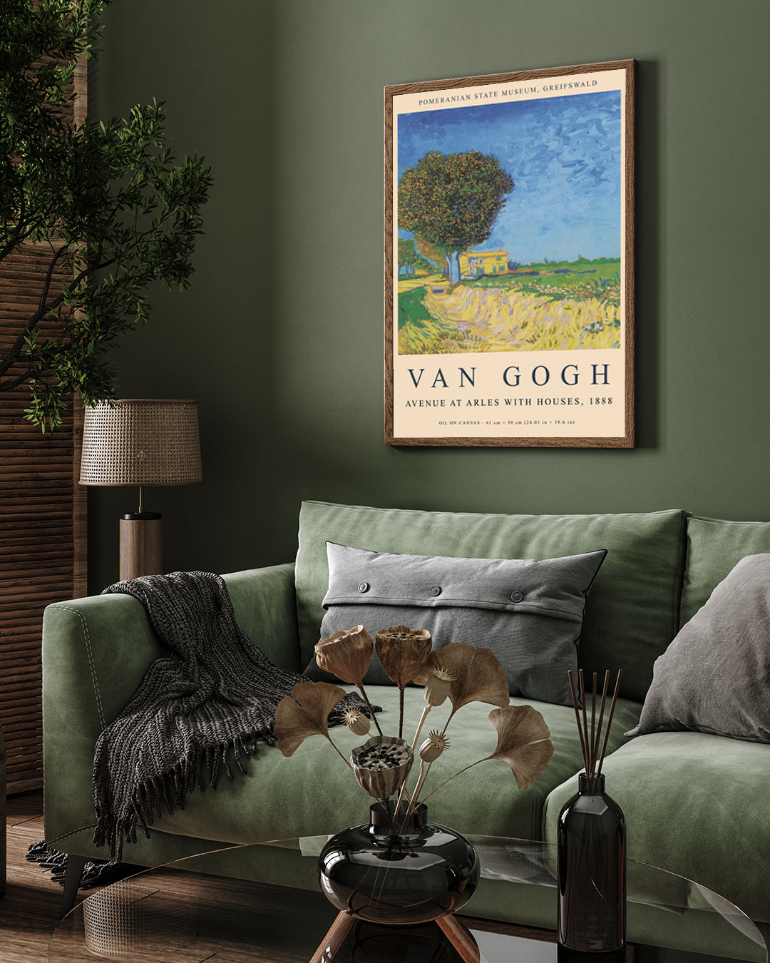 Van Gogh Avenue at Arles With Houses Painting 3 : 4 Vertical New Premium Wall Art Canvas by MeriDeewar