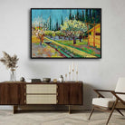 Van Gogh Blossoming Orchard Painting for Living Room | Nature Scenery Wall Art | Giclée Print 4 : 3 Horizontal Premium Wall Art Canvas by MeriDeewar