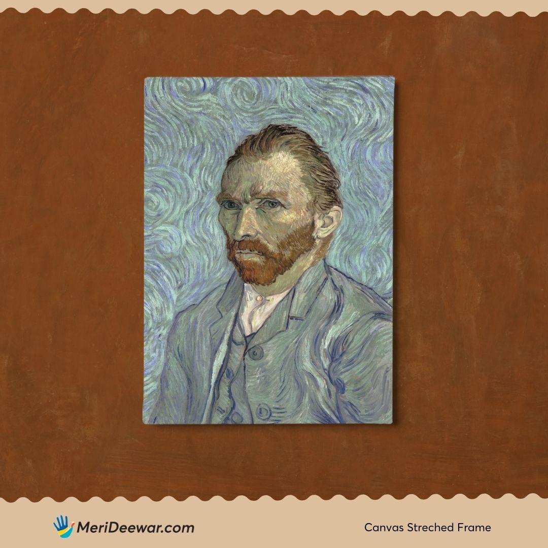 Van Gogh Blue Portrait Painting 3 : 4 Vertical New Premium Wall Art Canvas by MeriDeewar