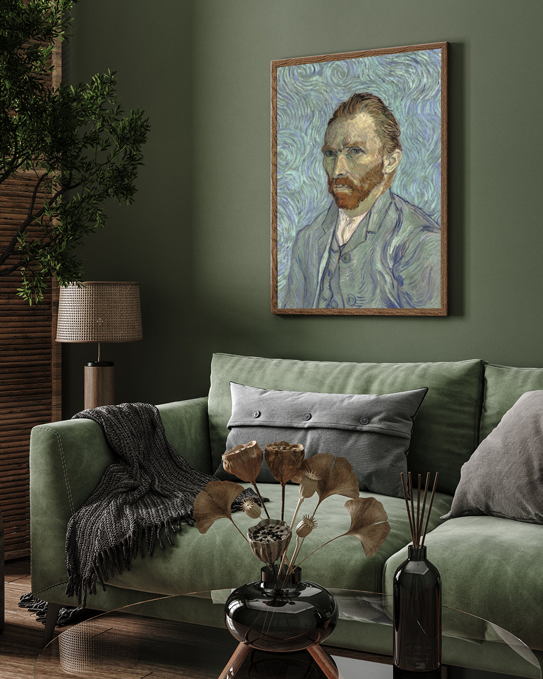 Van Gogh Blue Portrait Painting 3 : 4 Vertical New Premium Wall Art Canvas by MeriDeewar
