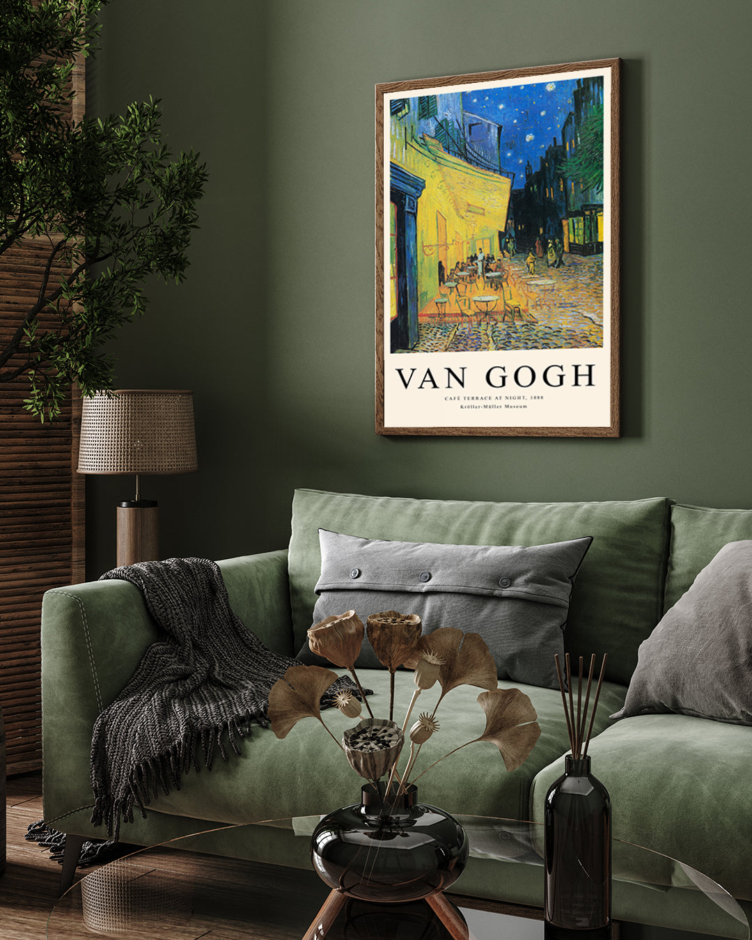 Van Gogh Cafe Terrace at Night Painting 3 : 4 Vertical New Premium Wall Art Canvas by MeriDeewar