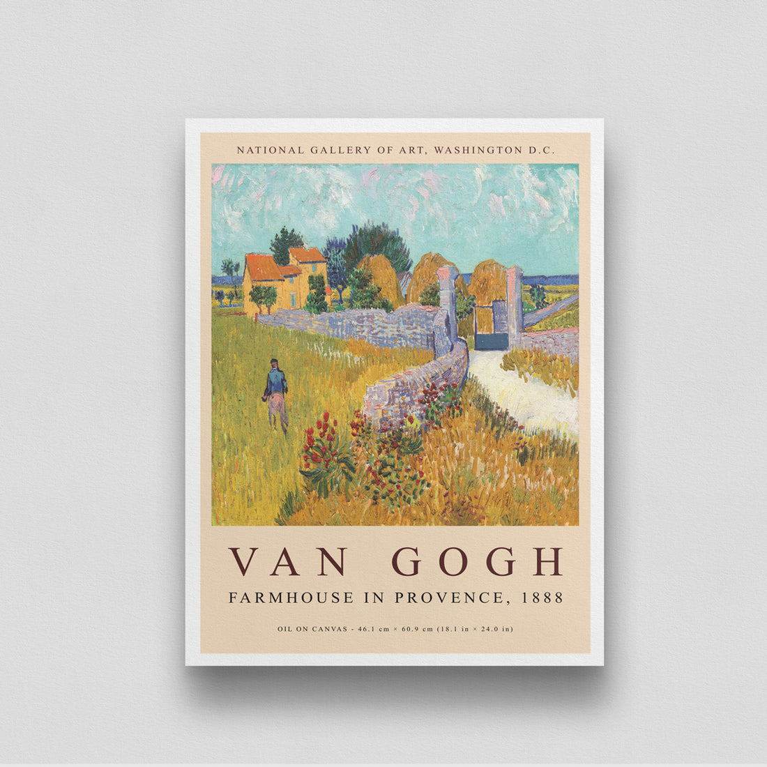 Van Gogh Farmhouse in Provence Painting 3 : 4 Vertical New Premium Wall Art Canvas by MeriDeewar