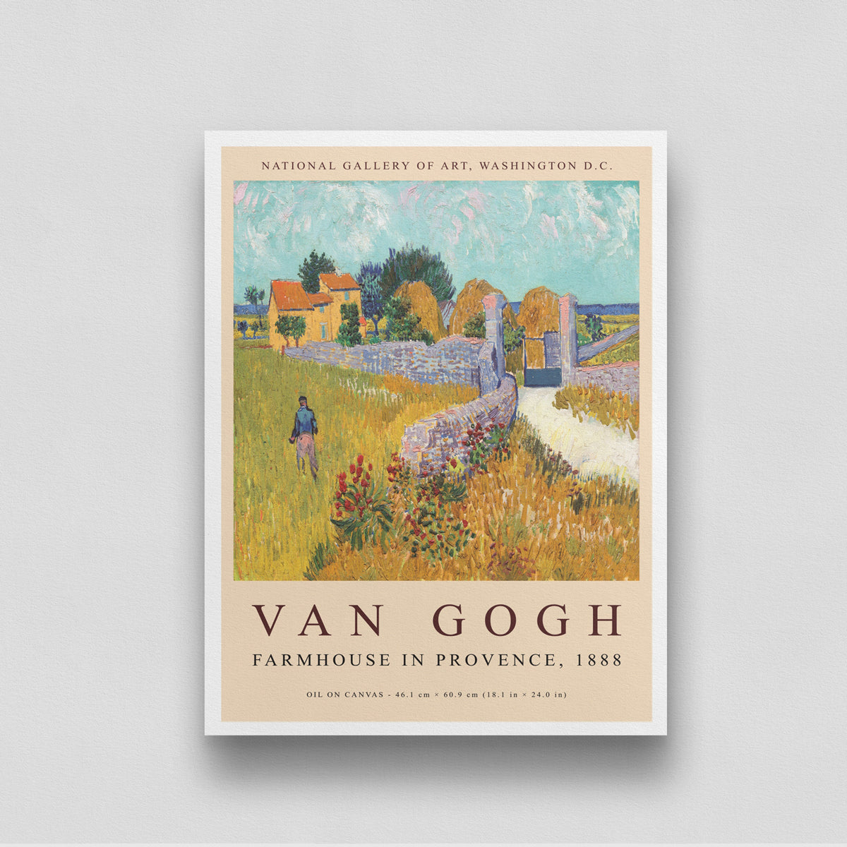 Van Gogh Farmhouse in Provence Painting 3 : 4 Vertical New Premium Wall Art Canvas by MeriDeewar