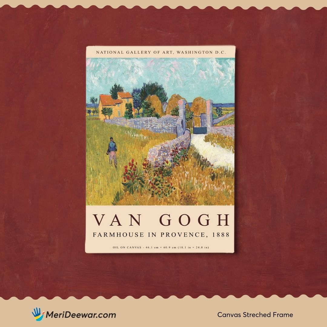 Van Gogh Farmhouse in Provence Painting 3 : 4 Vertical New Premium Wall Art Canvas by MeriDeewar