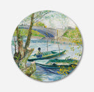 Van gogh fishing spring Circular Canvas Frame Circular Canvas Frame Premium Wall Art Canvas by MeriDeewar