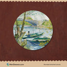 Van gogh fishing spring Circular Canvas Frame Circular Canvas Frame Premium Wall Art Canvas by MeriDeewar