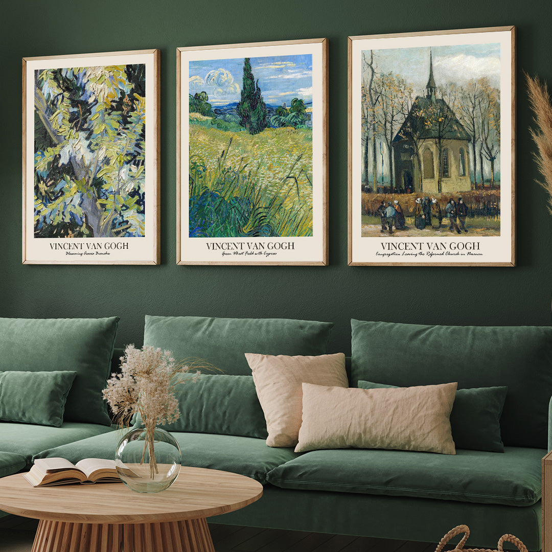 Van Gogh Gallery Wall Set of 3 Walls Premium Wall Art Canvas by MeriDeewar