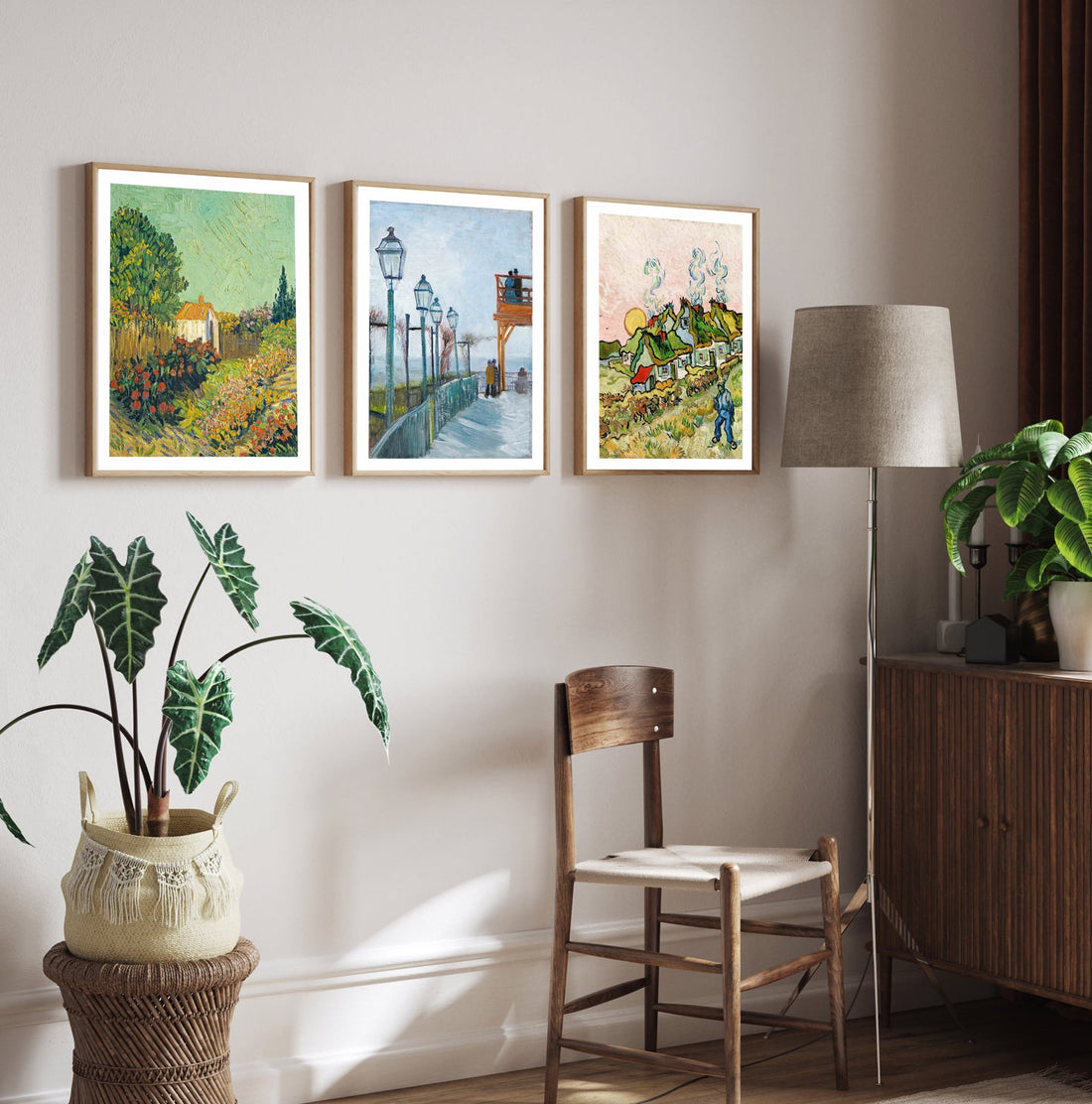 Van Gogh Gallery Wall Set Of 3 Walls Premium Wall Art Canvas by MeriDeewar