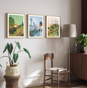 Van Gogh Gallery Wall Set Of 3 Walls Premium Wall Art Canvas by MeriDeewar