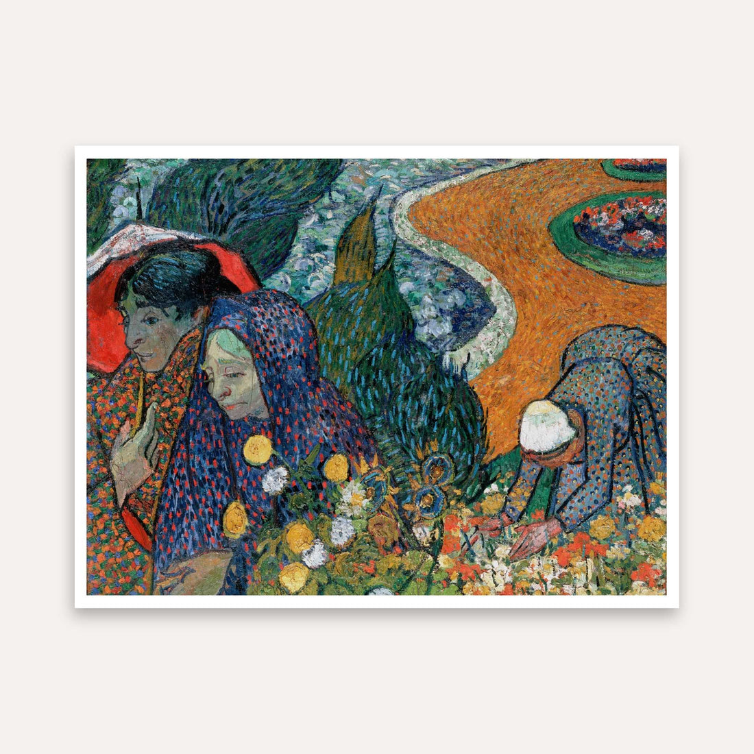 Van Gogh Garden Painting for Living Room | Floral Wall Art | Giclée Fine Art Print 4 : 3 Horizontal Premium Wall Art Canvas by MeriDeewar