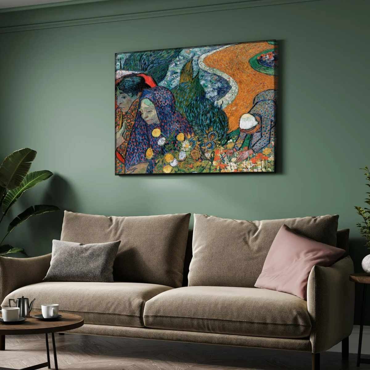 Van Gogh Garden Painting for Living Room | Floral Wall Art | Giclée Fine Art Print 4 : 3 Horizontal Premium Wall Art Canvas by MeriDeewar