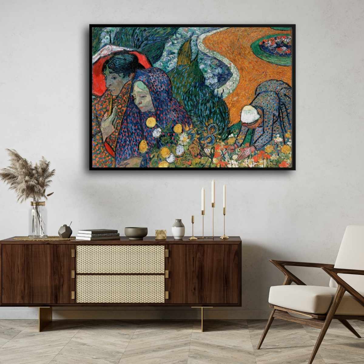 Van Gogh Garden Painting for Living Room | Floral Wall Art | Giclée Fine Art Print 4 : 3 Horizontal Premium Wall Art Canvas by MeriDeewar