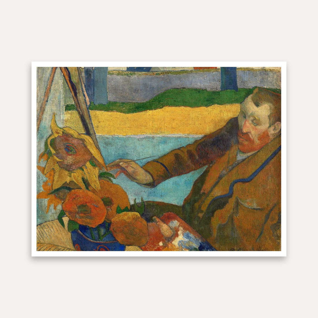 Van Gogh Painting Sunflowers by Paul Gauguin | Classic Wall Art for Living Room 5 : 4 Horizontal Premium Wall Art Canvas by MeriDeewar