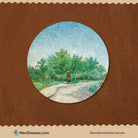 Van Gogh Park Trail Painting Circular Canvas Frame Circular Canvas Frame Premium Wall Art Canvas by MeriDeewar