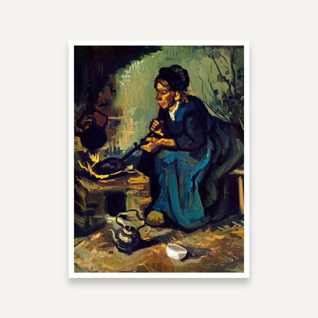 Van Gogh Peasant Woman Painting for Living Room | Vintage Wall Art for Home Decor 3 : 4 Vertical Premium Wall Art Canvas by MeriDeewar