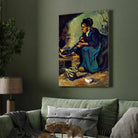 Van Gogh Peasant Woman Painting for Living Room | Vintage Wall Art for Home Decor 3 : 4 Vertical Premium Wall Art Canvas by MeriDeewar