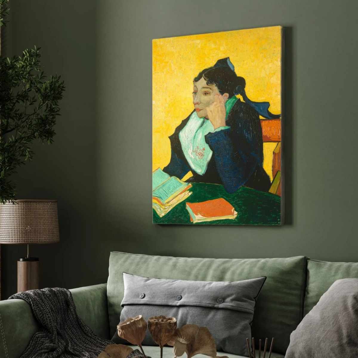 Van Gogh Portrait Painting for Living Room | Madame Ginoux 1888 | Giclée Fine Art Print 3 : 4 Vertical Premium Wall Art Canvas by MeriDeewar