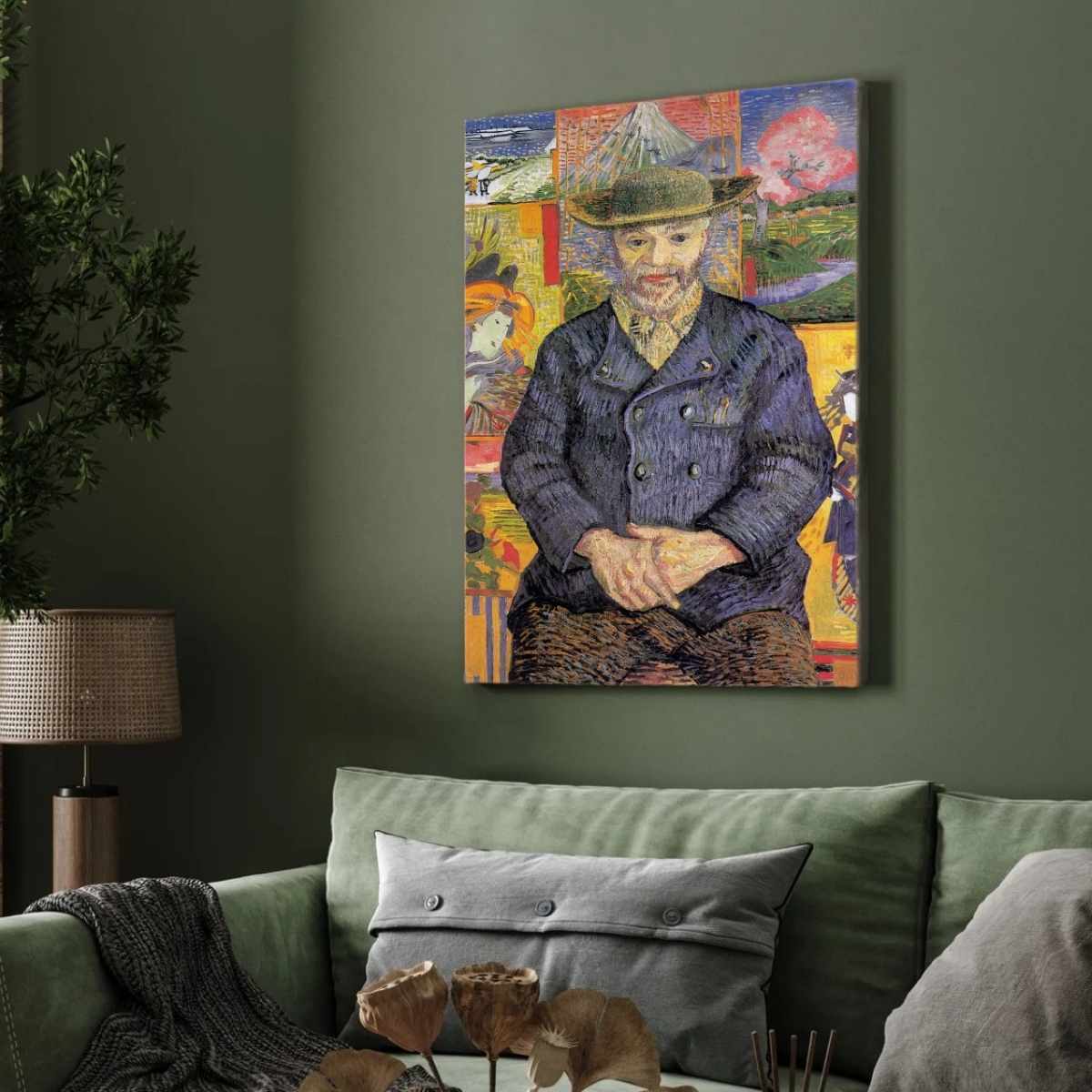 Van Gogh Portrait Painting for Living Room | Père Tanguy Wall Art | Giclée Fine Art Print 3 : 4 Vertical Premium Wall Art Canvas by MeriDeewar