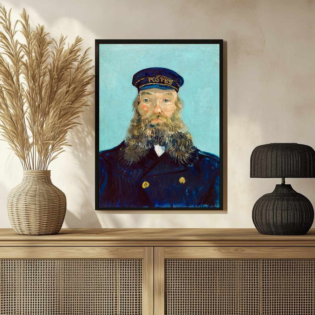 Portrait of Postman Roulin (1888) famous painting 3 : 4 Vertical Premium Wall Art Canvas by MeriDeewar